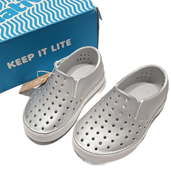 Native Shoes Other - Native Shoes Miles Metallic Silver Slip On